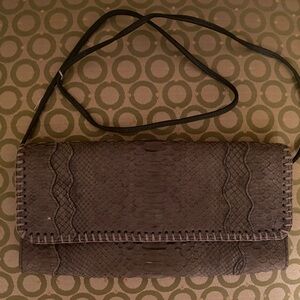 Carlos Falchi Python skin clutch with strap